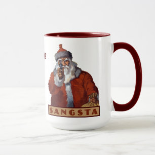 Gangsta Père Noël nom personnalisé tasses