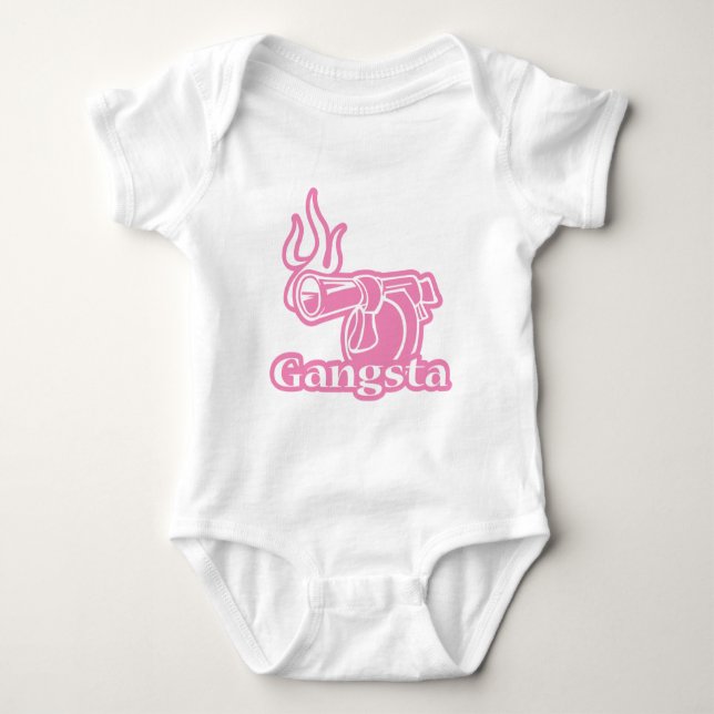 Gangsta - rosa Gangster-Gewehr Baby Strampler (Vorderseite)