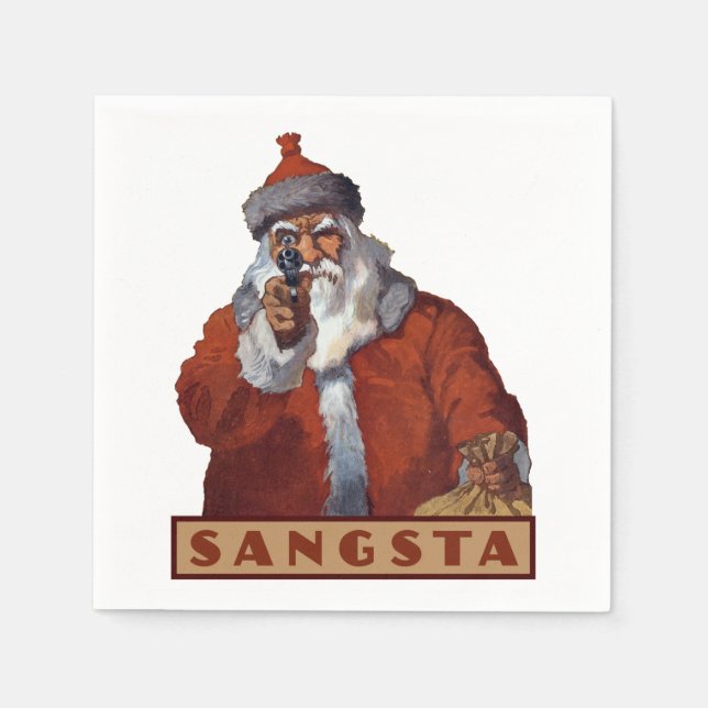 Gangsta Santa Papierservietten (Vorderseite)