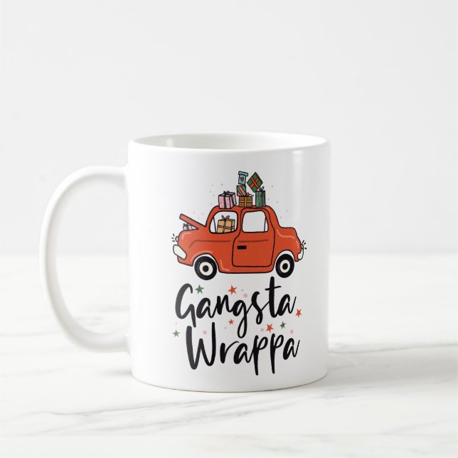 Gangsta Wrappa Funny Christmas Kaffeetasse (Links)