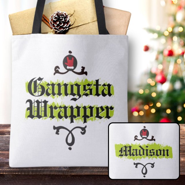 Gangsta Wrapper Cool Noël Spirit Sac fourre-tout (Gangsta Wrapper Cool Christmas Spirit Tote Bag)