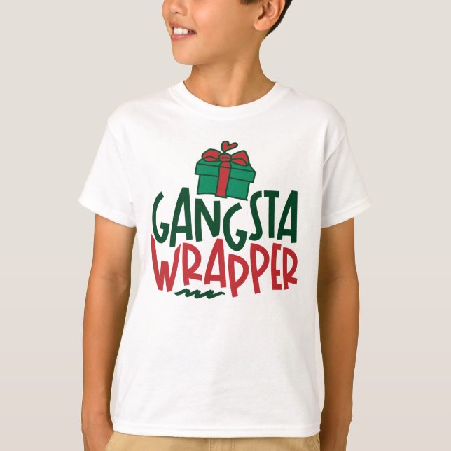 Gangsta Wrapper - Funny Christmas T-Shirt (Vorderseite)