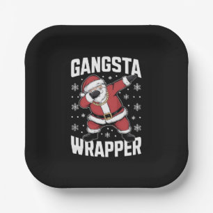 Gangsta Wrapper Funny Dabbing Weihnachten Pappteller