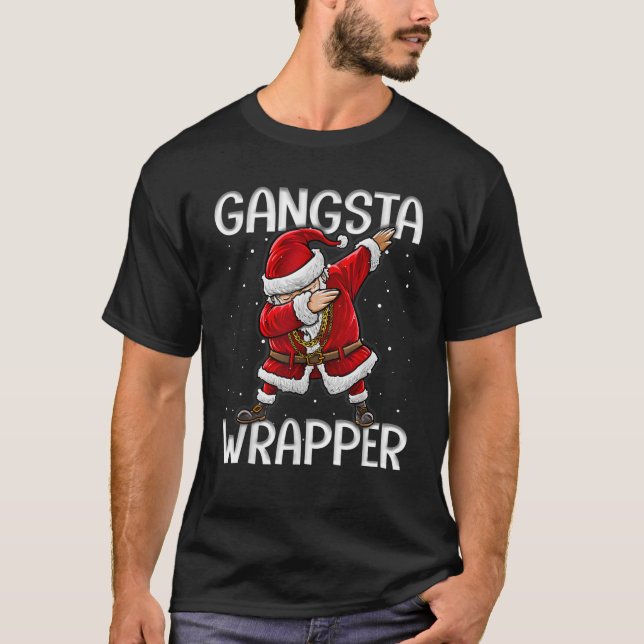 Gangsta Wrapper Funny Dabbing Weihnachtsmänner T-Shirt (Vorderseite)