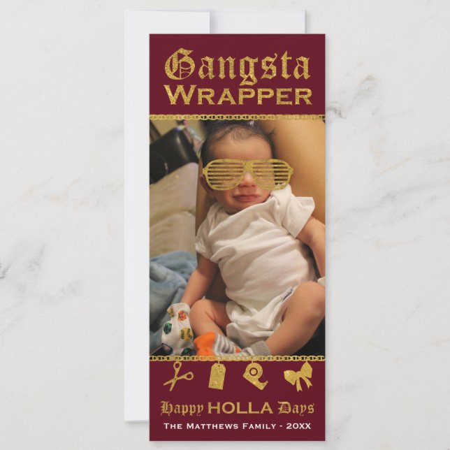 Gangsta Wrapper Happy HOLLA Tage Weihnachten (Vorderseite)