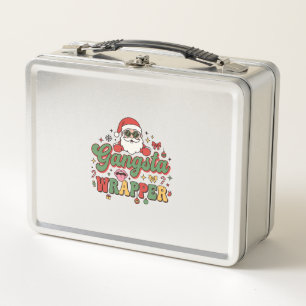Gangsta-Wrapper-Santa-Weihnachten Metall Brotdose