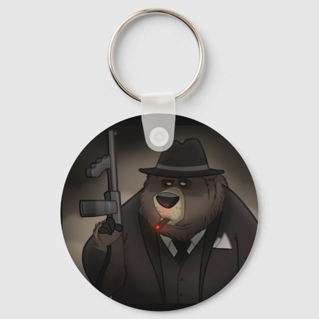 Gangster-Bär-Schlüsselanhänger Schlüsselanhänger (Vorderseite)
