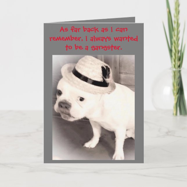 Gangster Französisch Bulldog Filthy Karte (Vorderseite)