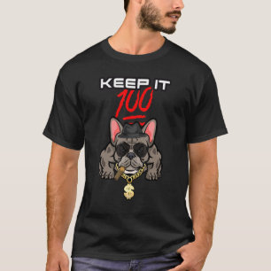 Gangster French Bulldog Smoking Frenchie Behielt E T-Shirt