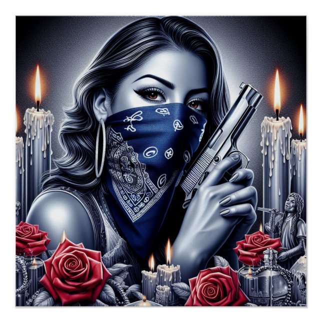 Gangster Girl Hip Hop chicano Art Design Poster (Vorderseite)