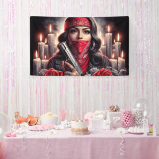 Gangster Girl Hip Hop chicano Art Grafik Banner