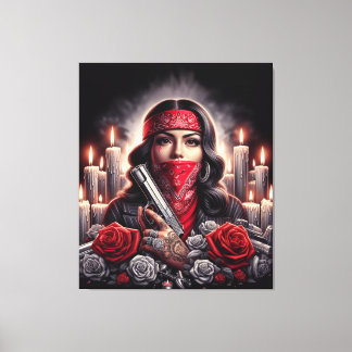Gangster Girl Hip Hop chicano Art Grafik Leinwanddruck