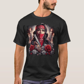 Gangster Girl Hip Hop chicano Art Grafik T-Shirt