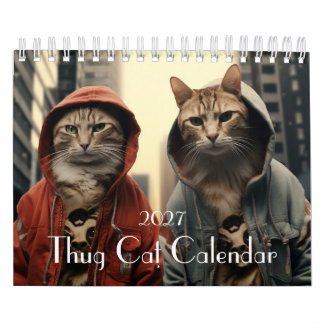 Gangster-Katzen-Kalender, Thug Cat Kalender, Katze Kalender