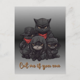 Gangster-Katzen-Postkarte   Katze mich, wenn du ka Postkarte