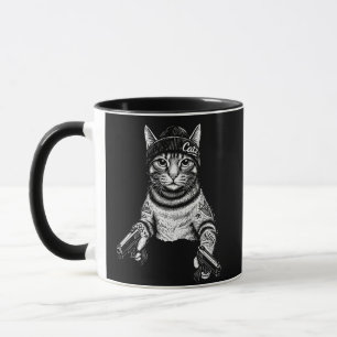 Gangster-Katzen-Tattoo-Kunst Coole Streetwear-Ki Tasse