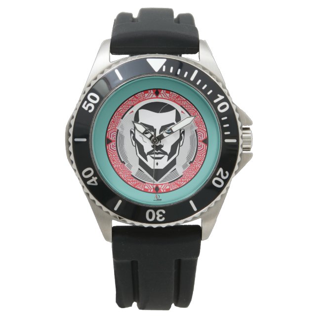Gangster mit Narbe Design Armbanduhr (Vorderseite)