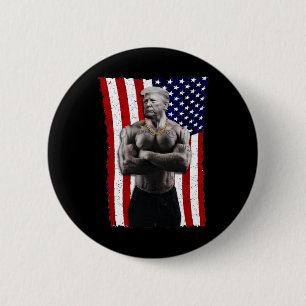 Gangster Pro Donald Trump Tattoo Republikaner Amer Button