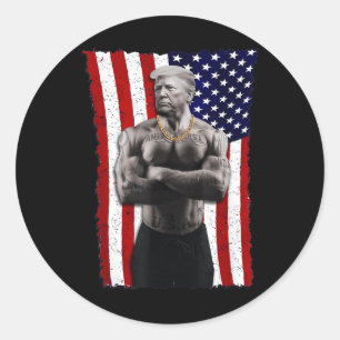 Gangster Pro Donald Trump Tattoo Republikaner Amer Runder Aufkleber