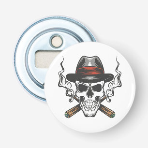 Gangster-Schädel mit Fedora-Hut Flaschenöffner