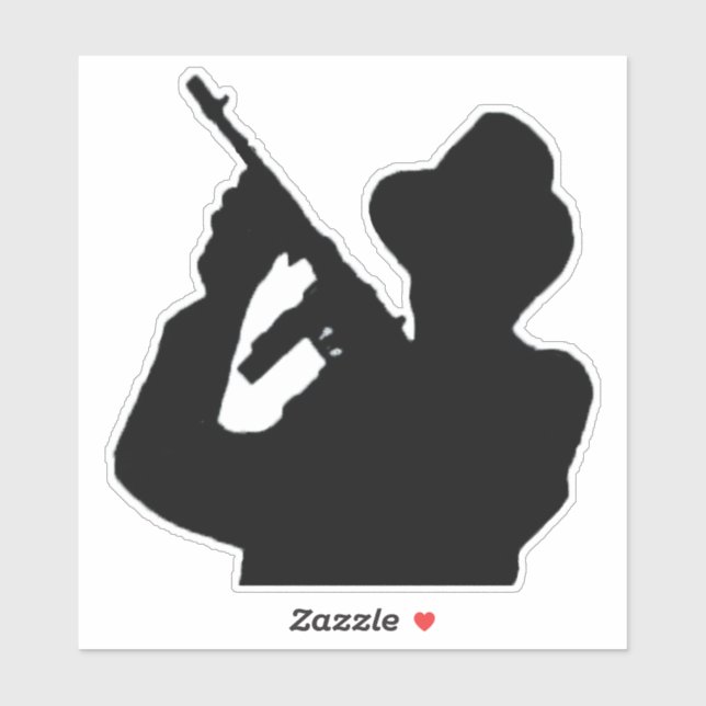 Gangster-Silhouette Aufkleber (Blatt)