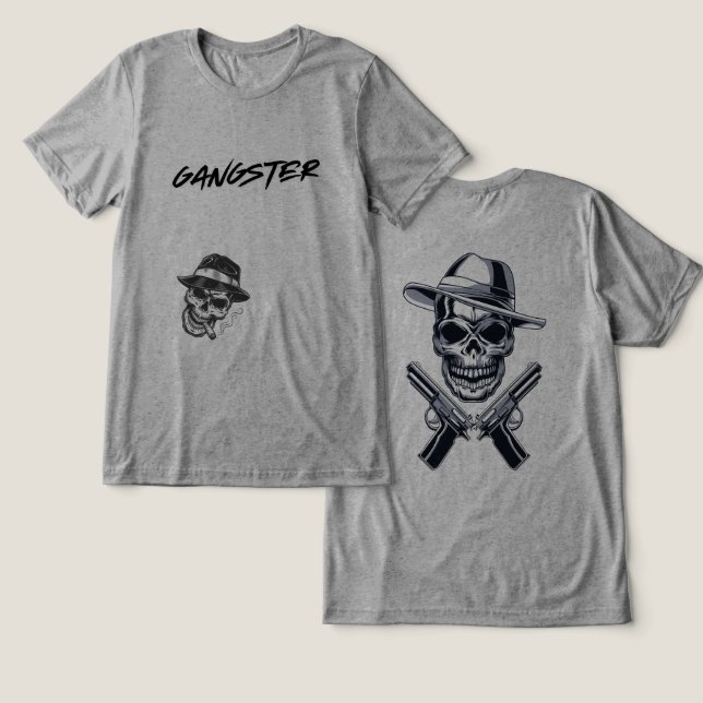 Gangster-T - Shirt, Tri-Blend Shirt (Design Vorderseite & Rückseite)