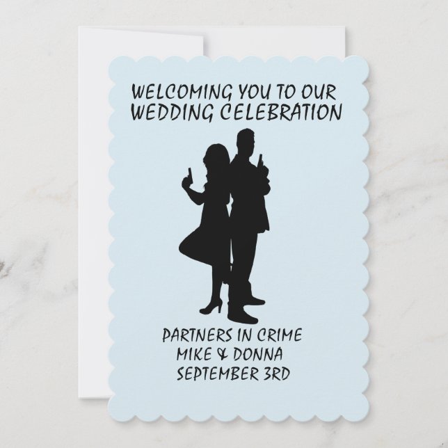 GANGSTER THEMA WEDDING INVITATIONEN EINLADUNG (Vorderseite)