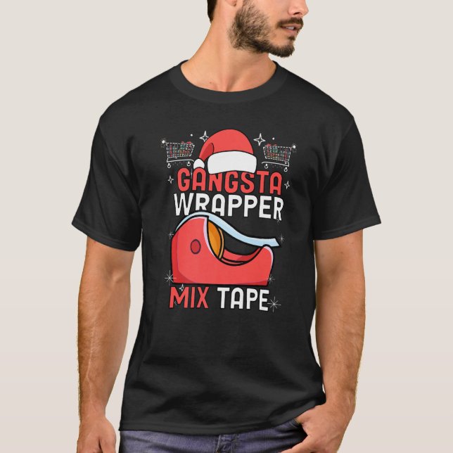 Gangster Wrapper Mix Tape Ugly Weihnachtskostüm T-Shirt (Vorderseite)