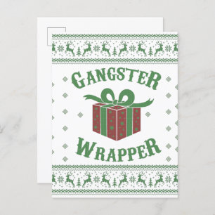 Gangster Wrapper Ugly Sweater Postkarte