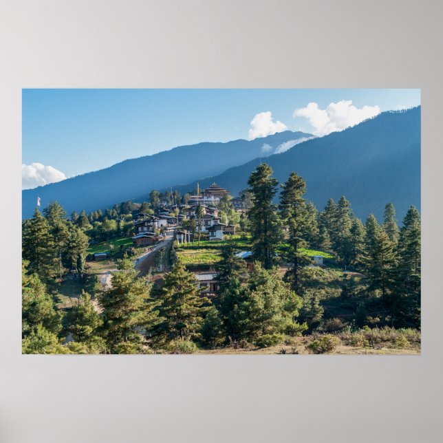 Gangtey Goemba Buddhistisches Kloster , Zentralbhu Poster (Vorne)