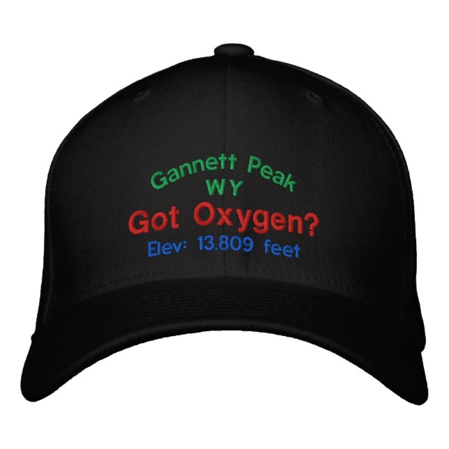 Gannett Peak Got Sauerstoff? bestickte Hülle Bestickte Kappe (Vorderseite)