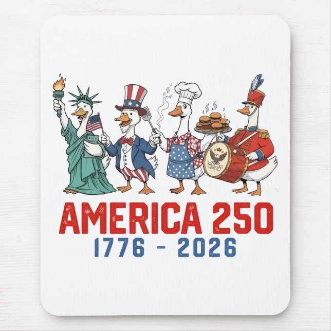 Gans 4. Juli Amerika 250. 1776 2026  Mousepad (Vorne)