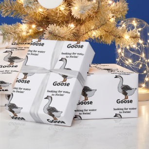 Gans auf der Suche nach Wasser zum Schwimmen Afrik Geschenkpapier