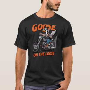 Gans auf freiem Motorrad tätowierter Biker T-Shirt