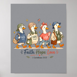 Gans Christlicher Glaube Hoffnung Liebe Bibelvers Poster