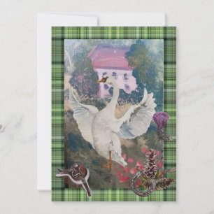 Gans im Betrieb oder Schwan im Betrieb Feiertagskarte