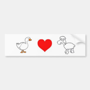 Gans. Liebe. Schafe Autoaufkleber