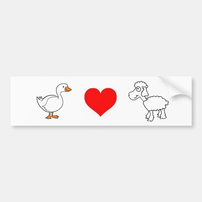 Gans. Liebe. Schafe Autoaufkleber (Vorne)