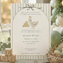 Gans Neutral Salbei Grün Bogen Babyparty