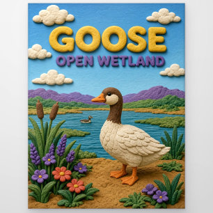 Gans, offenes Feuchtgebiet Tonkunst Postkarte
