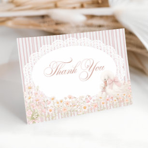 Gans Rosa Mädchen Florales Babyshower Dankeschön K Dankeskarte