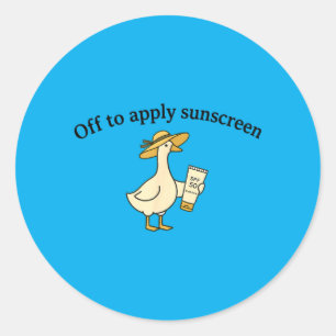 Gans zum Auftragen von Sonnencreme Sommer Strandur Runder Aufkleber