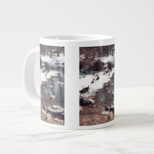 Gänse auf einem Icy Pond Jumbo-Tasse