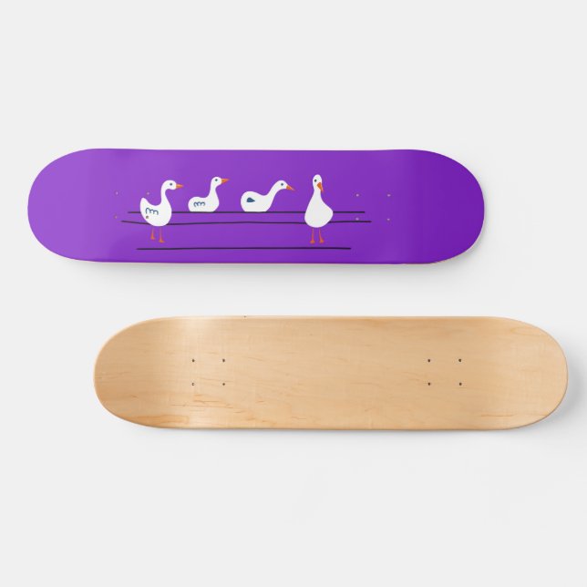 Gänse auf einem Kabelskateboard Skateboard (Horizontal)