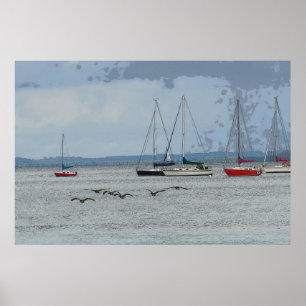 Gänse auf Grand Traverse Bay Poster