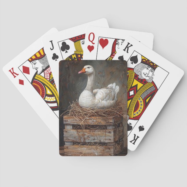 Gänse auf Nestmalerei Spielkarten (Rückseite)