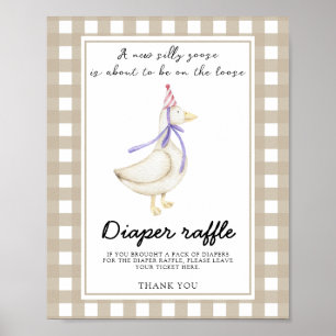 Gänse-Babyparty - Windel-Raffle Poster