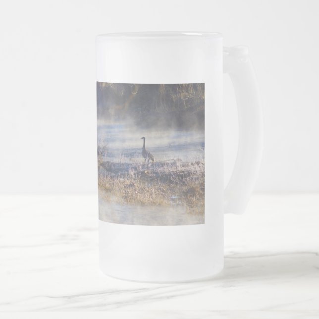 Gänse, die eine Break Mattiert Glass Beer Tasse (VorderseiteRechts)