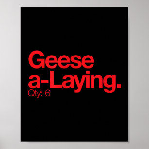 Gänse ein Lay Q 6 Minimalistisch 12 Tage Weihnacht Poster