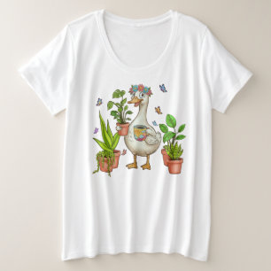 Gänse Gärtnerei Angetrieben von Pflanzen & Kaffee  Große Größe T-Shirt